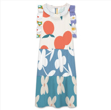 Charger l'image dans la galerie, Robe taille haute col poupée volantée F11Q personnalisée avec prénom motif texte (conception multi-images)