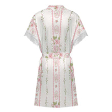 Charger l'image dans la galerie, Pyjama robe de chambre à orné de dentelle manches courtes avec ceinture SDS2517 personnalisé avec photo texte (impression image unique)