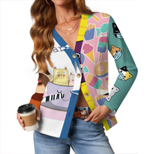 Charger l'image dans la galerie, Cardigan / Gilet fin pour femme SDS2526 personnalisé avec photo texte prénom (conception multi-images)