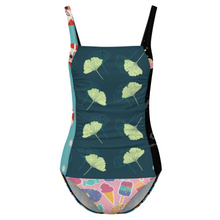 Charger l'image dans la galerie, Maillot de bain 1 pièce pour femme à col carré SDS505 personnalisé avec photo texte prénom (conception multi-images)