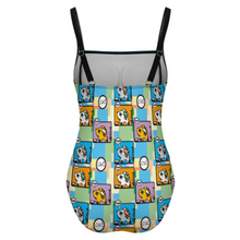 Charger l'image dans la galerie, Maillot de bain 1 pièce pour femme à col carré SDS505 personnalisé avec photo texte prénom (conception multi-images)