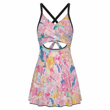 Charger l'image dans la galerie, Col en V dos à nouer, dos ouvert Maillot de bain Bikini 1 pièce pour femme SDS513 personnalisé avec photo texte prénom (conception une image)