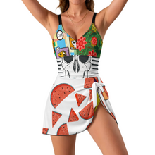 Charger l'image dans la galerie, Maillot de bain 1 pièce gainants pour le corps avec décolleté en V femme SDS515 personnalisé avec photo texte motif logo (conception multi-images)