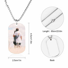 Charger l'image dans la galerie, Collier Memorial / Collier plaque commémorative gravure personnalisé avec photo lettre prénom