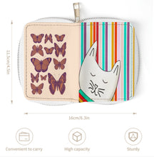 Charger l'image dans la galerie, Sac à cartes en cuir zippé en PU personnalisée avec prénom motif texte (conception multi-images)