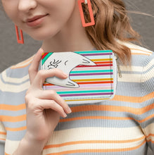 Charger l'image dans la galerie, Sac à cartes en cuir zippé en PU personnalisée avec prénom motif texte (conception multi-images)