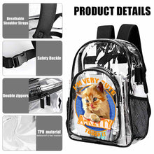 Charger l'image dans la galerie, Sac à dos d'école transparent avec poche filet personnalisé avec photo texte prénom
