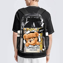 Charger l'image dans la galerie, Sac à dos transparent 43 cm personnalisée avec prénom motif texte