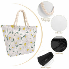 Charger l'image dans la galerie, Sac cabas grande capacité en corde de chanvre XB0601066 personnalisé avec photo texte prénom (conception une image)