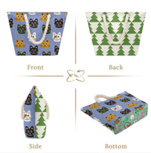 Charger l'image dans la galerie, Sac cabas grande capacité en corde de chanvre personnalisée avec prénom motif texte (conception multi-images)