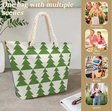 Charger l'image dans la galerie, Sac cabas grande capacité en corde de chanvre personnalisée avec prénom motif texte (conception multi-images)