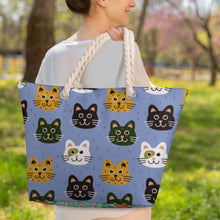 Charger l'image dans la galerie, Sac cabas grande capacité en corde de chanvre personnalisée avec prénom motif texte (conception multi-images)