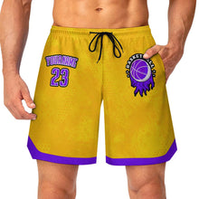 Charger l'image dans la galerie, Short de basket-ball en maille avec cordon de serrage pour hommes LQK jusqu'au 4XL personnalisée avec prénom motif texte (conception multi-images)