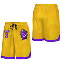 Charger l'image dans la galerie, Short de basket-ball en maille avec cordon de serrage pour hommes LQK jusqu'au 4XL personnalisée avec prénom motif texte (conception multi-images)