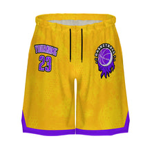 Charger l'image dans la galerie, Short de basket-ball en maille avec cordon de serrage pour hommes LQK jusqu'au 4XL personnalisée avec prénom motif texte (conception multi-images)