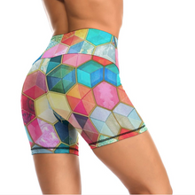 Charger l'image dans la galerie, Shorts de yoga sport pour femmes Y10A personnalisés avec photo texte motif (conception multi-images)