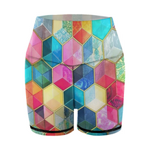 Charger l'image dans la galerie, Shorts de yoga sport pour femmes Y10A personnalisés avec photo texte motif (conception multi-images)