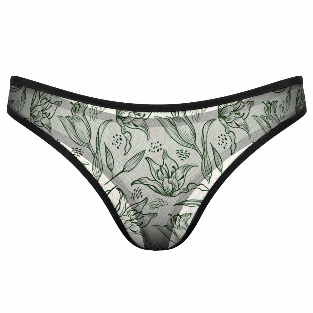 KQISAN String Lettres Personnalisées Femme - Culotte Érotique Broderie Strass Nom Personnalisé, Lingerie Sexy Transparente