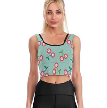 Charger l'image dans la galerie, Soutien-gorge de sport de gymnastique pour femmes, haut de yoga YJ023 personnalisé avec photo motif texte (conception multi-images)