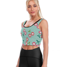 Charger l'image dans la galerie, Soutien-gorge de sport de gymnastique pour femmes, haut de yoga YJ023 personnalisé avec photo motif texte (conception multi-images)