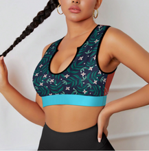 Charger l'image dans la galerie, Soutien-gorge de sport push up yoga femme YJ053 personnalisé avec photo texte motif (conception multi-images)
