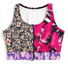 Charger l'image dans la galerie, Soutien-gorge de sport zippé sur le devant pour femme SDS2007 personnalisée avec prénom motif texte (conception multi-images)