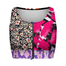 Charger l'image dans la galerie, Soutien-gorge de sport zippé sur le devant pour femme SDS2007 personnalisée avec prénom motif texte (conception multi-images)