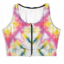 Charger l'image dans la galerie, Soutiens-gorge de sport à fermeture éclair sur le devant pour femmes SDS2007 personnalisé avec photo texte prénom (conception une image)