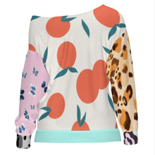 Charger l'image dans la galerie, Sweat-shirt à manches longues et col incliné pour femme MXLD137 personnalisée avec prénom motif texte (conception multi-images)