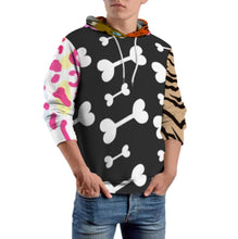 Charger l'image dans la galerie, Sweat-shirt unisexe ample sans poche entièrement imprimé AMZ personnalisée avec prénom motif texte (conception multi-images)