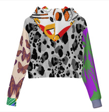 Charger l'image dans la galerie, Sweat à capuche court avec cordon de serrage et sans poche pour femme MWZXU029 personnalisée avec prénom motif texte (conception multi-images)