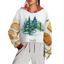 Charger l'image dans la galerie, Sweat à capuche court sans ourlet pour femme MXU022 personnalisée avec prénom motif texte (conception multi-images)