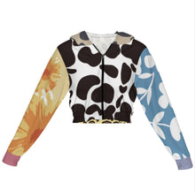 Charger l'image dans la galerie, Sweat à capuche court zippé classique pour femme ZRF personnalisée avec prénom motif texte (conception multi-images)