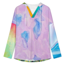 Charger l'image dans la galerie, Sweat à capuche manches longues col V femme C19H personnalisée avec prénom motif texte (conception multi-images)