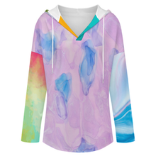 Charger l'image dans la galerie, Sweat à capuche manches longues col V femme C19H personnalisée avec prénom motif texte (conception multi-images)