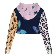 Charger l'image dans la galerie, Sweat à capuche style court pour femme MSYX327 personnalisée avec prénom motif texte (conception multi-images)