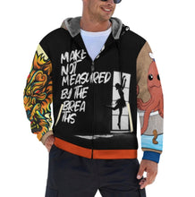 Charger l'image dans la galerie, Sweatshirt à capuche en polaire entièrement zippé pour hommes WZIP personnalisée avec prénom motif texte (conception multi-images)