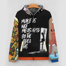 Charger l'image dans la galerie, Sweatshirt à capuche en polaire entièrement zippé pour hommes WZIP personnalisée avec prénom motif texte (conception multi-images)