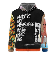 Charger l'image dans la galerie, Sweatshirt à capuche en polaire entièrement zippé pour hommes WZIP personnalisée avec prénom motif texte (conception multi-images)