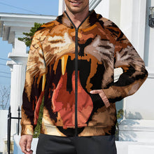 Charger l'image dans la galerie, Sweat zippé à capuche manches longues homme WY14 personnalisé avec texte motif photo (conception une image)