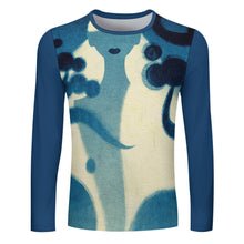 Charger l'image dans la galerie, T-shirt EL à manches longues pour homme entièrement imprimé en pur coton personnalisé avec photo texte prénom