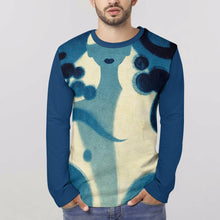 Charger l'image dans la galerie, T-shirt EL à manches longues pour homme entièrement imprimé en pur coton personnalisé avec photo texte prénom