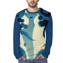 Charger l'image dans la galerie, T-shirt EL à manches longues pour homme entièrement imprimé en pur coton personnalisé avec photo texte prénom