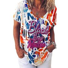 Charger l'image dans la galerie, T-shirt Ice Silk à manches courtes et col en V NZ109 pour femme personnalisé avec photo texte prénom (conception une image)