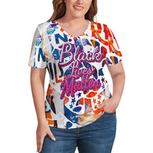 Charger l'image dans la galerie, T-shirt Ice Silk à manches courtes et col en V NZ109 pour femme personnalisé avec photo texte prénom (conception une image)