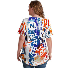 Charger l'image dans la galerie, T-shirt Ice Silk à manches courtes et col en V NZ109 pour femme personnalisé avec photo texte prénom (conception une image)