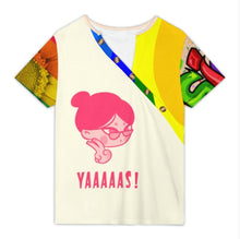 Charger l'image dans la galerie, T-shirt à manches courtes à col incliné à cinq boutons XVK pour femme personnalisée avec prénom motif texte (conception multi-images)