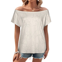 Charger l'image dans la galerie, T-shirt à manches courtes à épaules dénudées pour femme LM076 personnalisée avec prénom motif texte (conception une image)