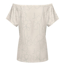 Charger l'image dans la galerie, T-shirt à manches courtes à épaules dénudées pour femme LM076 personnalisée avec prénom motif texte (conception une image)