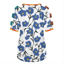 Charger l'image dans la galerie, T-shirt à manches courtes et épaules dénudées pour femme LM077 personnalisée avec prénom motif texte (conception multi-images)